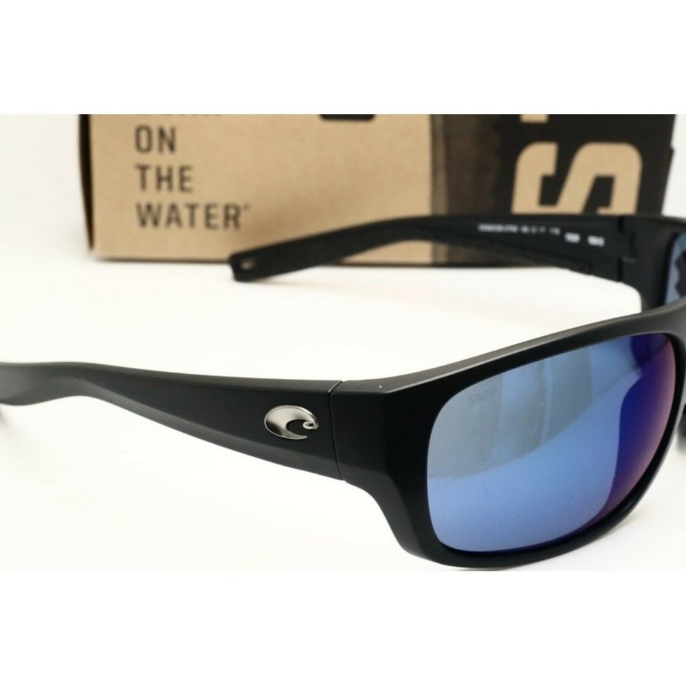 Costa Del Mar TICO 580P Matte Black Wrap Sunglasses Blue lens - Picture 3 of 4